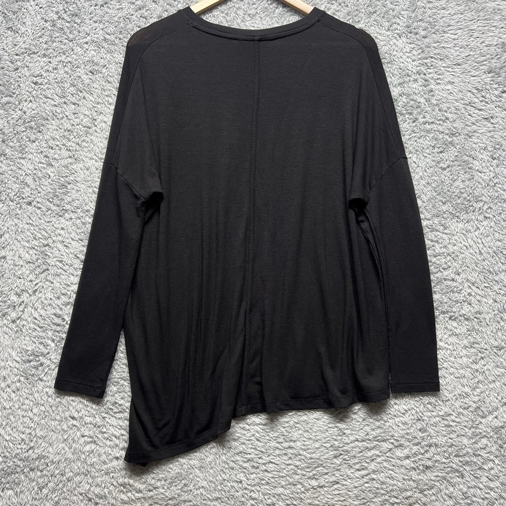Athleta Cloudlight Top Womens XXS Black Asymetrical Long Sleeve Relaxed Drapey - Picture 4 of 8
